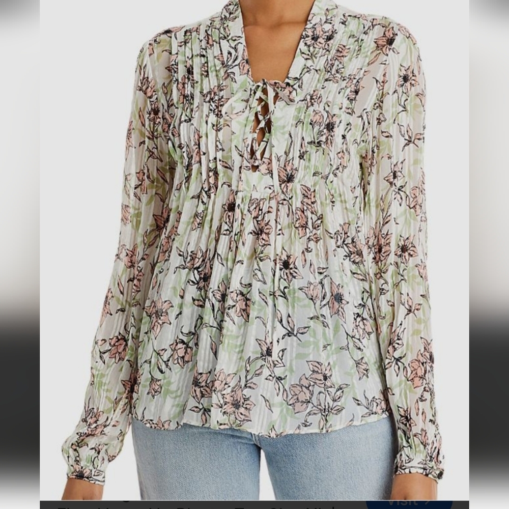 NWOT RAG&BONE ,NEW YORK ; SACHI FLORAL TOP IN WHITE FLORAL ; SIZE:SMALL